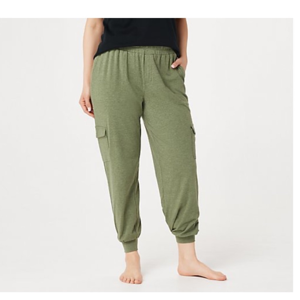 AnyBody Cozy Knit Cargo Jogger Pants with Pockets